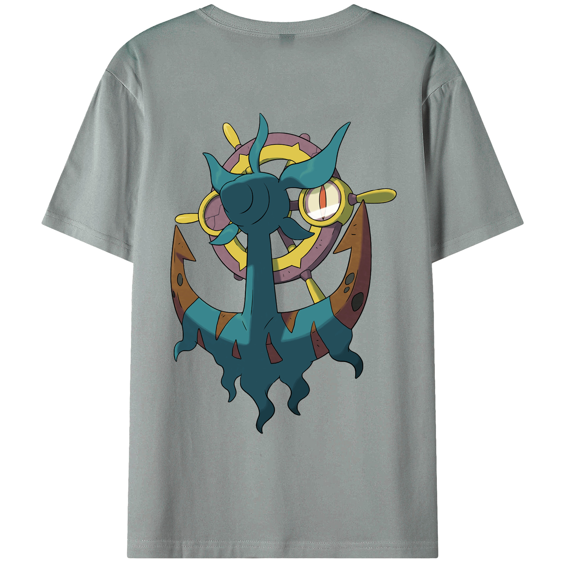 （画像用） ポケットモンスター Pokémon 綿100％ メンズ半袖Tシャツ（バックプリント） 通気性